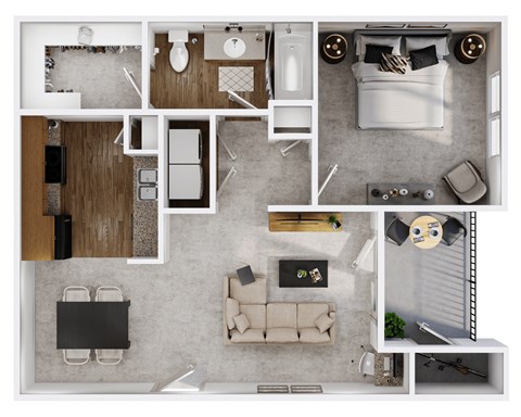 the suite floor plan  1 bedroom with 2 baths